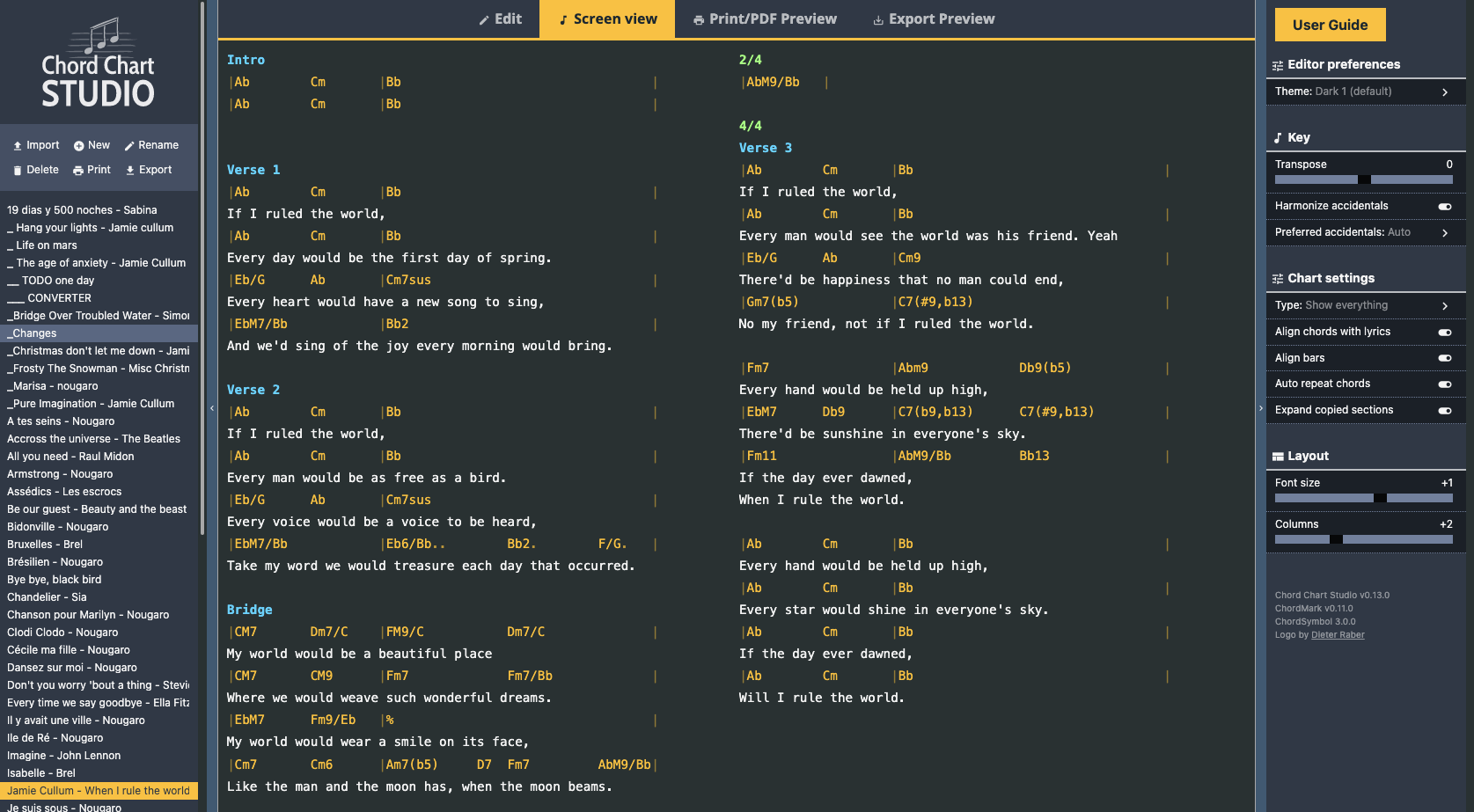 Chord Chart Studio